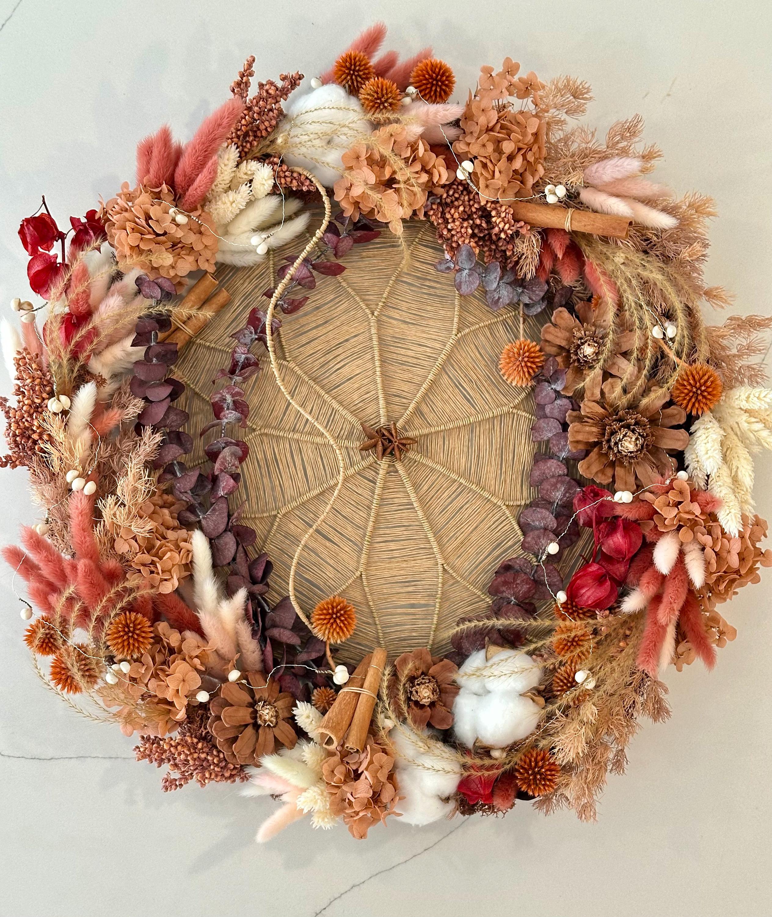 Neutral Botanical Wreath – Handmade Front Door and Wall Decor