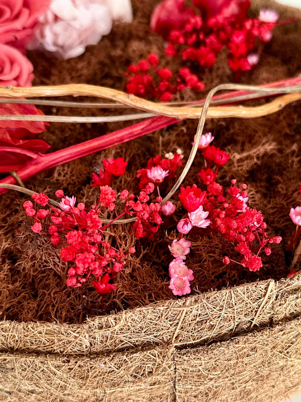 Preserved Rose Heart Wall Art – Handmade Floral Heart Decor