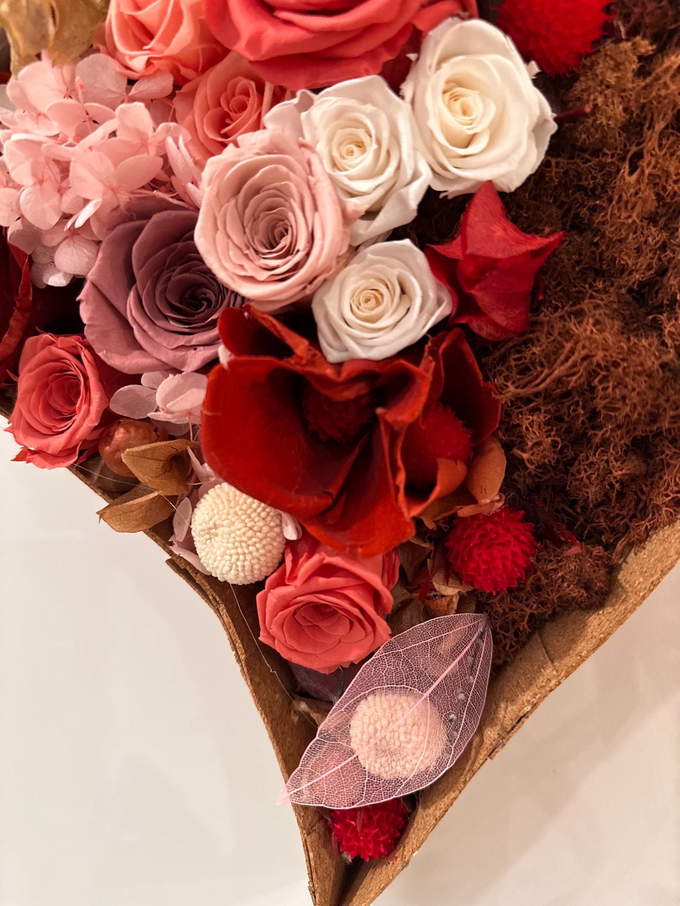 Preserved Rose Heart Wall Decor – Handmade Floral Heart