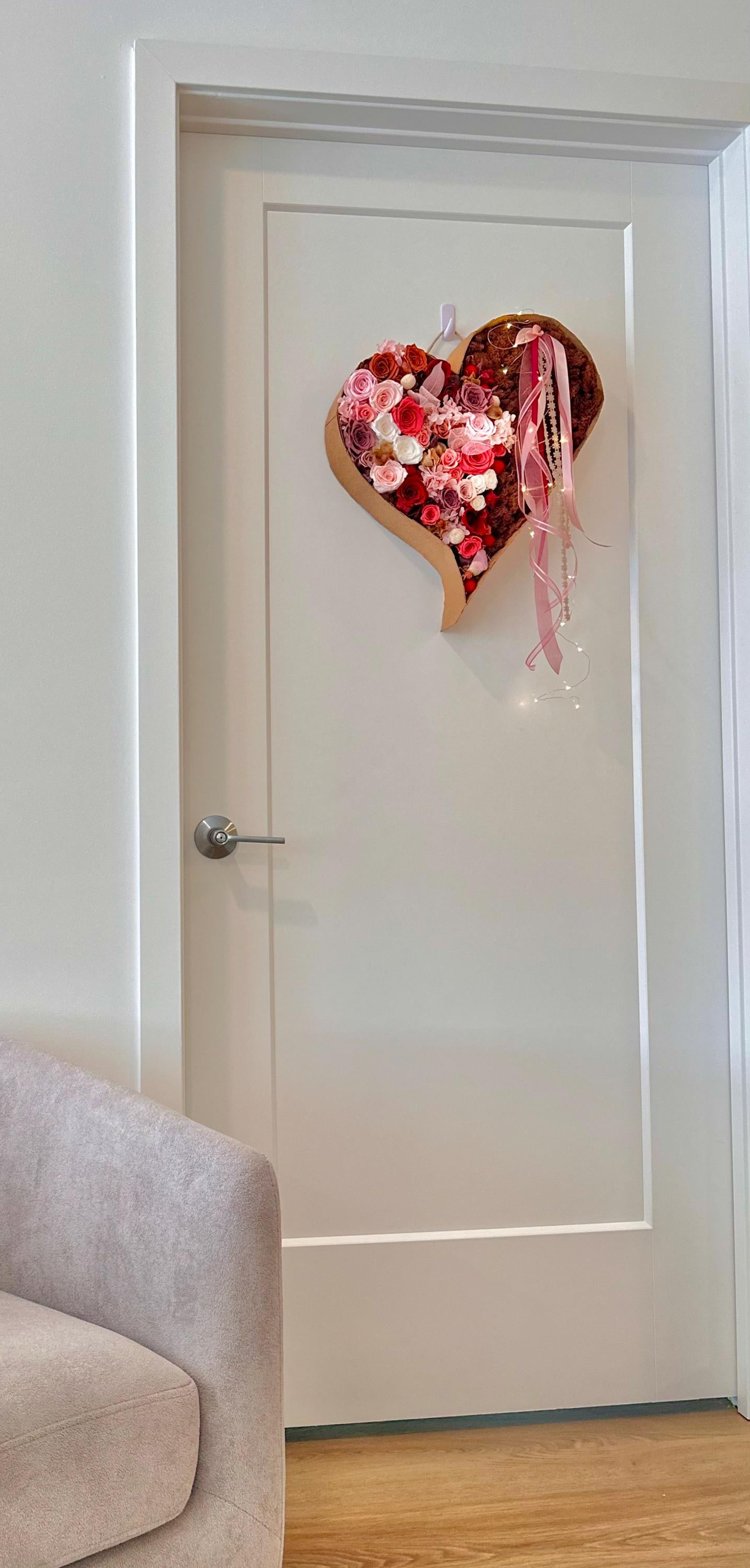 Preserved Rose Heart Wall Decor – Handmade Floral Heart