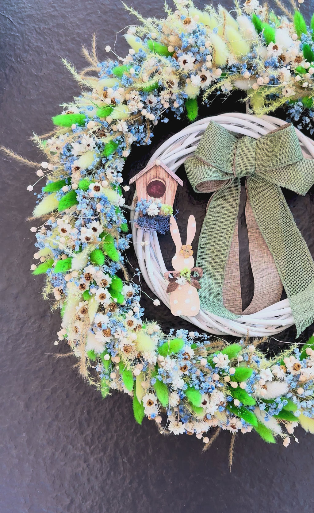 Spring Easter Wreath – Handmade Floral Front Door Decor