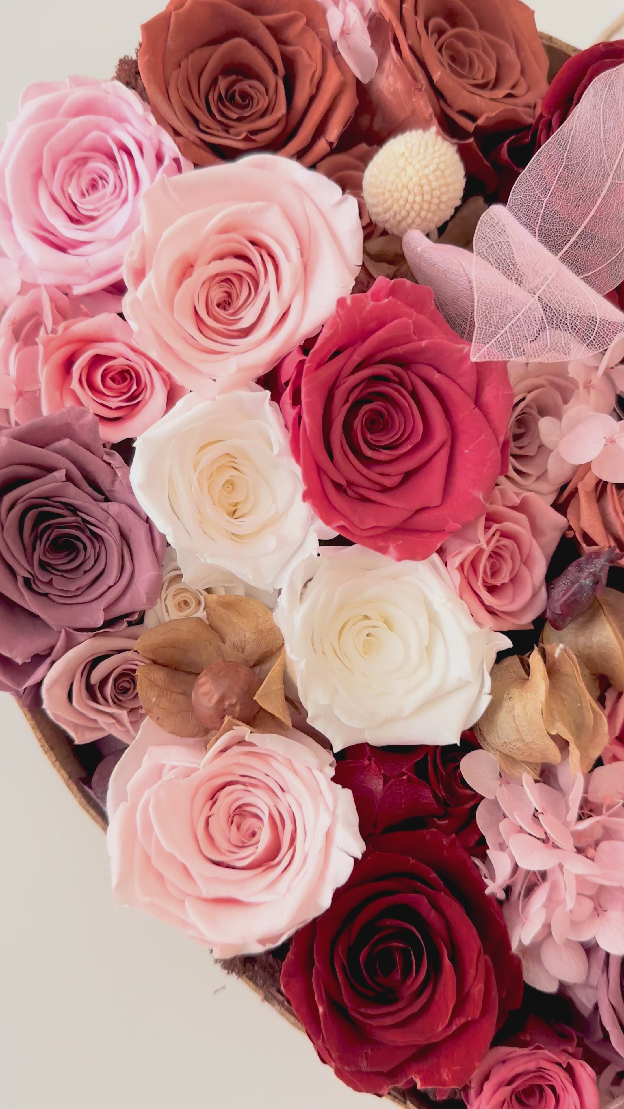 Preserved Rose Heart Wall Decor – Handmade Floral Heart