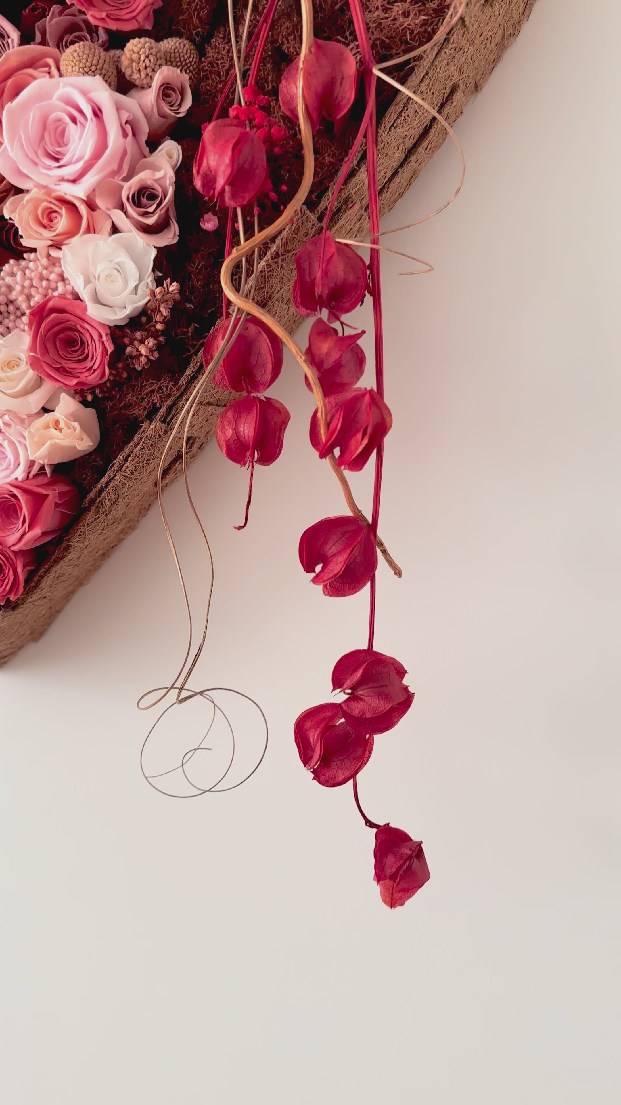Preserved Rose Heart Wall Art – Handmade Floral Heart Decor