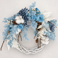 Blue Preserved Rose Wreath – Floral Wall Decor